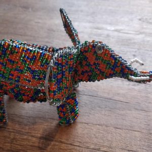 Handmade African Wire Beaded Elephant